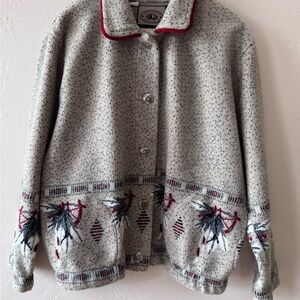 County clothing button up fleece with pockets